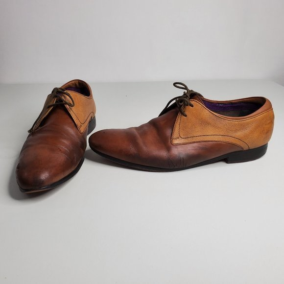 Ted‎ Baker Dress Shoes 8 Leather Brown Tan Lace Up